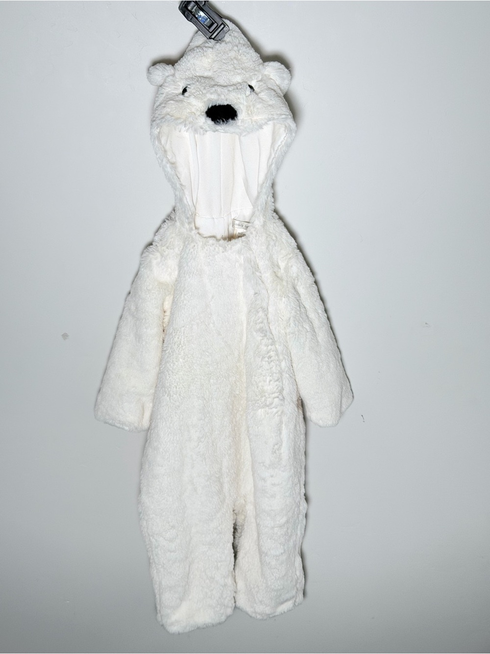 Pottery Barn Kids / Baby Plush Polar Bear Hooded One-Piece 6-12 months - Picture 3 of 8